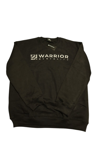 Embroidered warrior mentality crew necks.