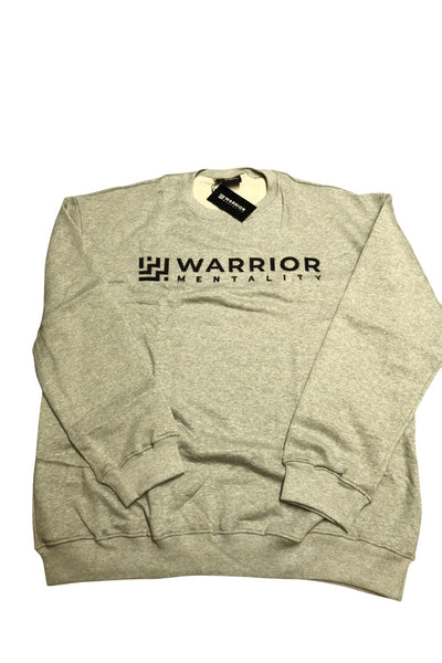Embroidered warrior mentality crew necks.