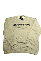 Embroidered warrior mentality crew necks.